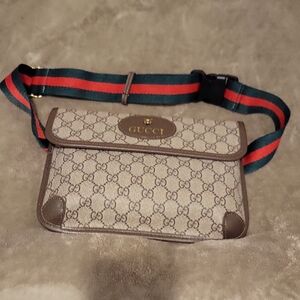 Beige and Brown Belt Bag